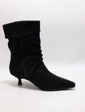 Botki damskie ocieplane na szpilce (36-41) 5852 BLACK
