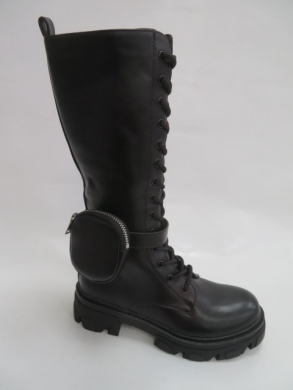 Kozaki damskie ocieplane na płaskim (36-41) H0227 BLACK
