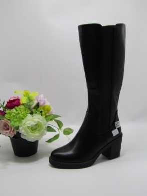 Kozaki damskie ocieplane na obcasie (36-41) DE628 BLACK