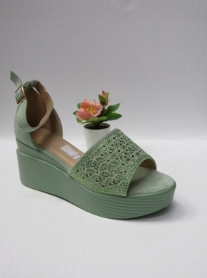 Sandały damskie na koturnie (36-41) B-9054 GREEN