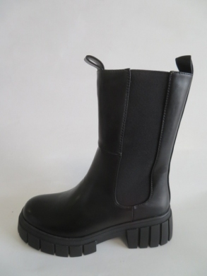 Kozaki damskie ocieplane na płaskim (36-41) 9038 BLACK