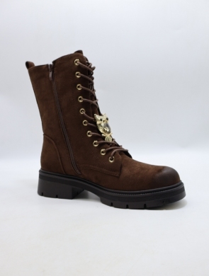 Botki damskie na płaskim (36-41) NOM-15 BROWN