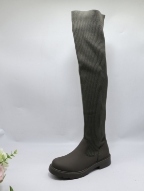 Kozaki damskie na płaskim (36-41) HQ327 GREEN