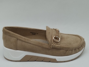 Mokasyny damskie na koturnie (36-41) DS23114-2 KHAKI