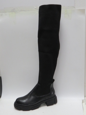Kozaki damskie na płaskim (36-41) 888-16 BLACK