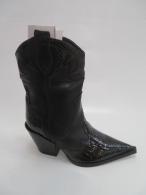 Kozaki damskie ocieplane na obcasie (36-41) 5485 BLACK