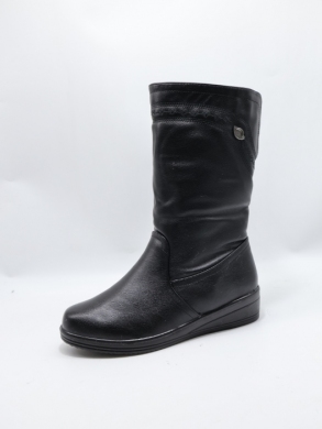 Kozaki damskie ocieplane na płaskim (37-42) 2408 BLACK