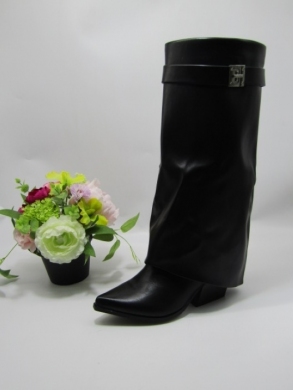Kozaki damskie na obcasie (36-41) 9672A BLACK