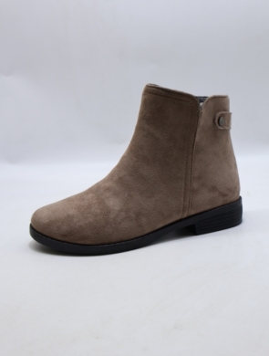 Botki damskie ocieplane na płaskim (36-41) 24068 KHAKI/MIC