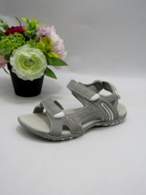 Sandały damskie na płaskim (36-41) B008-5 LGREY/WHITE