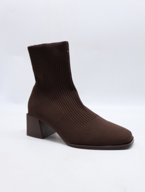 Botki damskie na obcasie (36-41) 9503 BROWN