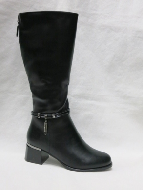 Kozaki damskie ocieplane na obcasie (36-41) X-086-37B BLACK