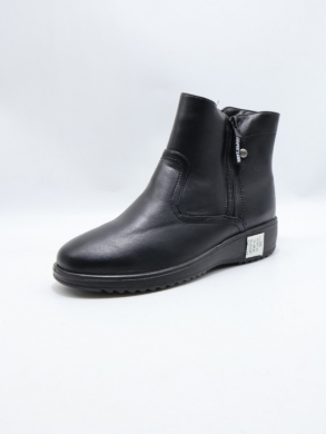 Botki damskie ocieplane na płaskim (36-42) 26307-21 ALLBLACK