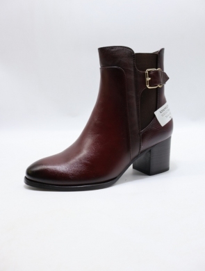 Botki damskie ocieplane na obcasie (36-41) YCC-123 BURGUNDY