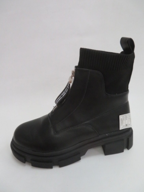 Botki damskie jesienne na płaskim (36-41) 168-321 BLACK