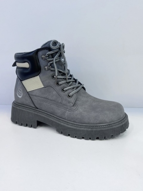 Botki damskie ocieplane na płaskim (36-41) F1009 GREY