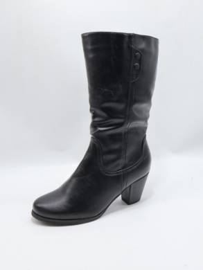 Kozaki damskie ocieplane na obcasie (36-41) 887-5 BLACK