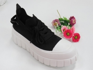 Trampki damskie na koturnie (36-41) 1734 BLACK