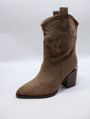Botki damskie na obcasie (36-41) 7034 KHAKI