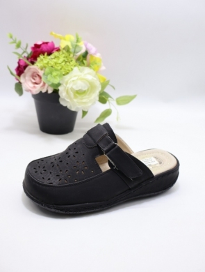 Klapki damskie na płaskim (36-42) 9710 BLACK