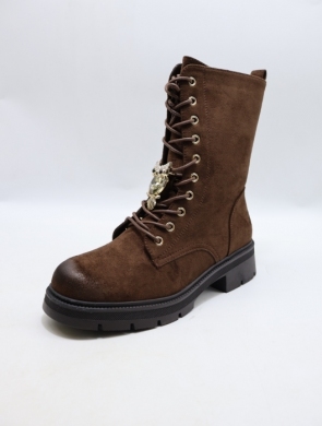 Botki damskie na płaskim (36-41) NOM-15 BROWN