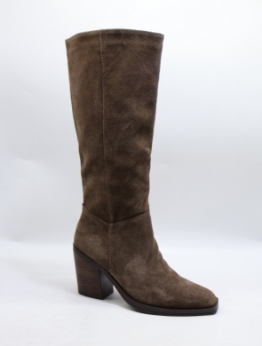 Kozaki damskie na obcasie (36-41) 2704 KHAKI