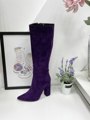Kozaki damskie na obcasie (36-41) LA262 PURPLE