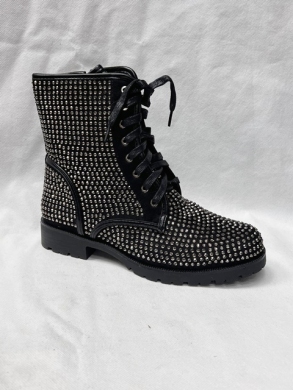 Botki damskie ocieplane na płaskim (36-41) JH022 BLACK