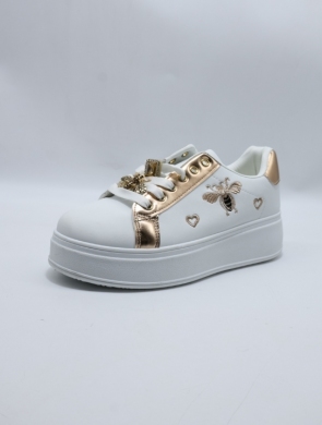 Buty sportowe damskie na płaskim (36-41) 24003 WH/CHAM