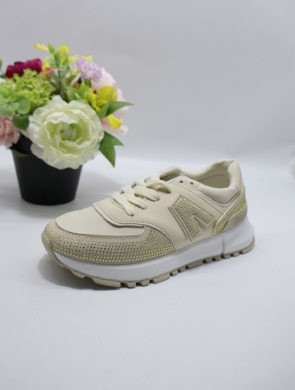 Buty sportowe damskie na płaskim (36-41) PC215 BEIGE