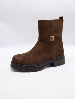 Botki damskie na płaskim (36-41) NOM-19 BROWN