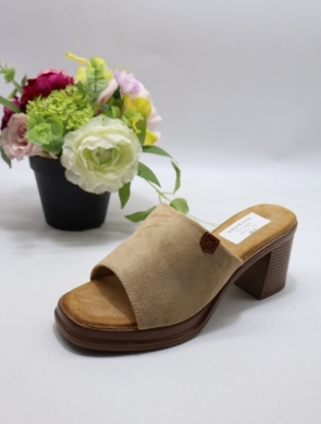 Klapki damskie na obcasie (36-41) 70-1 KHAKI