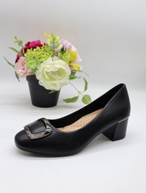 Czółenki damskie na obcasie (36-41) 2808-1 BLACK