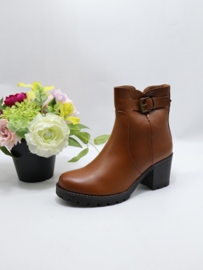 Botki damskie ocieplane na obcasie (36-41) H2069 CAMEL