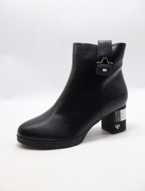 Botki damskie ocieplane na obcasie (36-41) BL62 BLACK