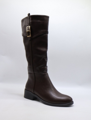 Kozaki damskie na płaskim (36-41) 68320 BROWN