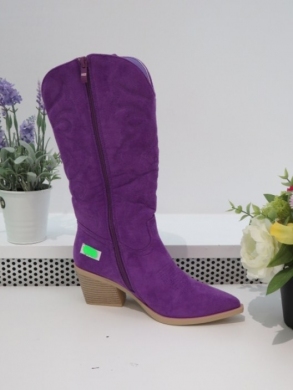 Kozaki damskie na obcasie (36-41) 8122 PURPLE