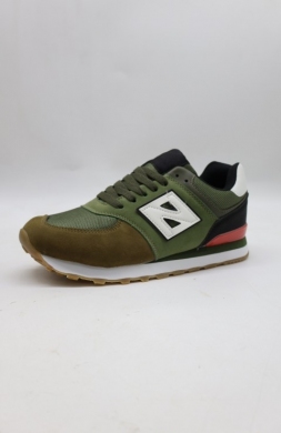 Buty sportowe damskie na płaskim (36-41) DNB6-12 OLIVE/BL/WH