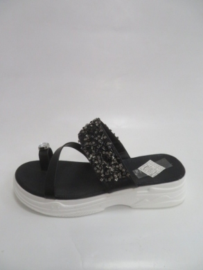 Klapki damskie na koturnie (36-41) W19-7175 BLACK