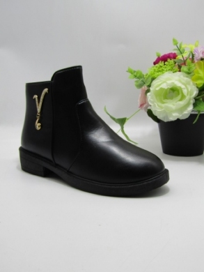 Botki damskie ocieplane na płaskim (36-41)  8216-1 BLACK
