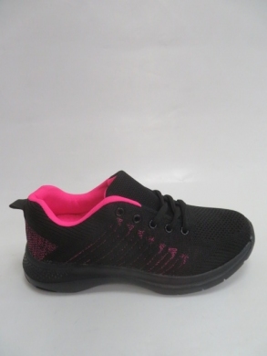 Buty sportowe damskie na płaskim (36-42) JX2118 BLACK/FUSHIA