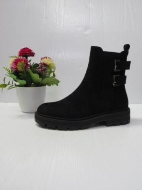 Botki damskie ocieplane na płaskim (36-41) 9158 BLACK
