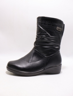Botki damskie ocieplane na koturnie (36-41) 7167 BLACK