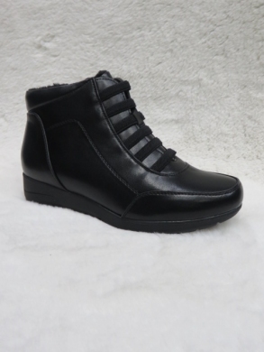 Botki damskie ocieplane na płaskim (36-41) 61708 BLACK