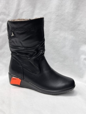 Kozaki damskie ocieplane na płaskim (37-42) 7173 BLACK