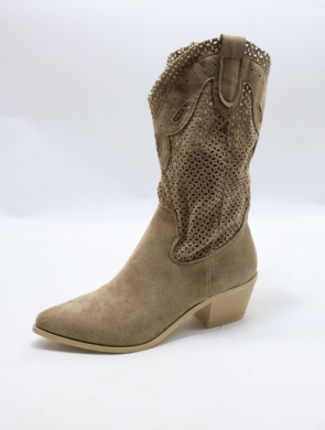 Kozaki damskie na obcasie (36-41) 7626A KHAKI