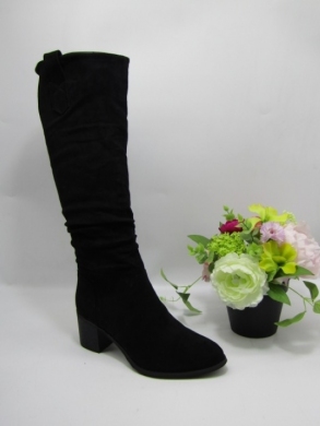 Kozaki damskie ocieplane na obcasie (36-41) F6086  BLACK