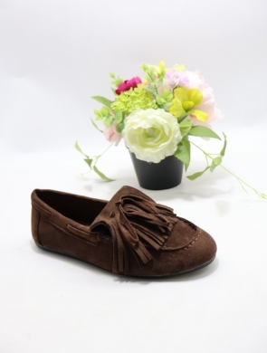 Mokasyny damskie na płaskim (36-41) H8-517 BROWN
