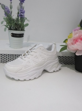 Buty sportowe damskie na płaskim (36-41) 23006 WHITE