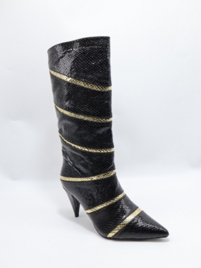 Kozaki damskie ocieplane na szpilce (36-41) RB59 GOLD